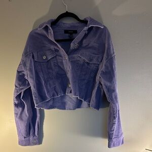 Forever 21 Purple Corduroy Cropped Jacket